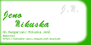 jeno mikuska business card
